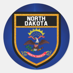 North Dakota Flag Classic Round Sticker