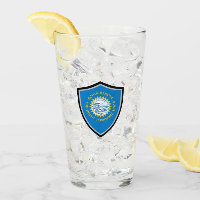 North Dakota flag Glass (Front Ice)