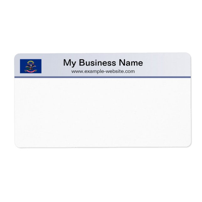 North Dakota Flag Header Shipping Label (Front)