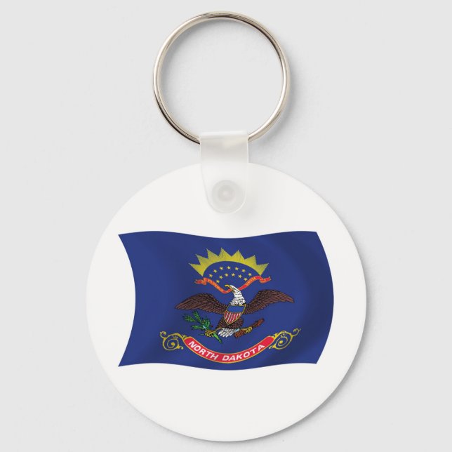 North Dakota Flag Keychain (Front)