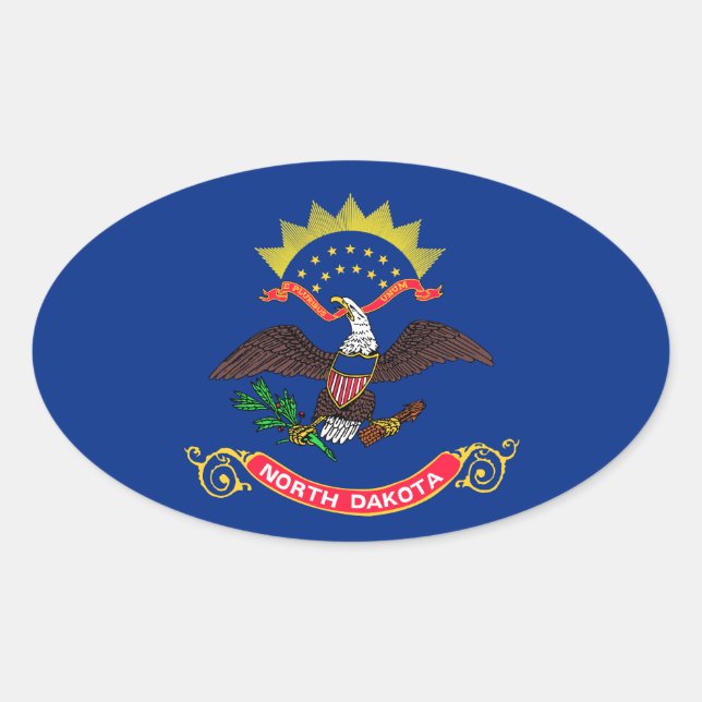 North Dakota flag Oval Sticker (Front)