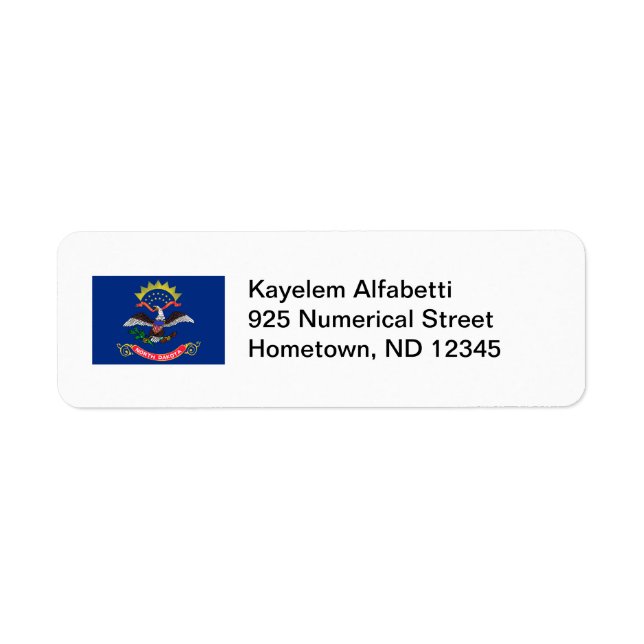 North Dakota Flag Return Address Label (Front)