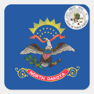 North Dakota flag Square Sticker