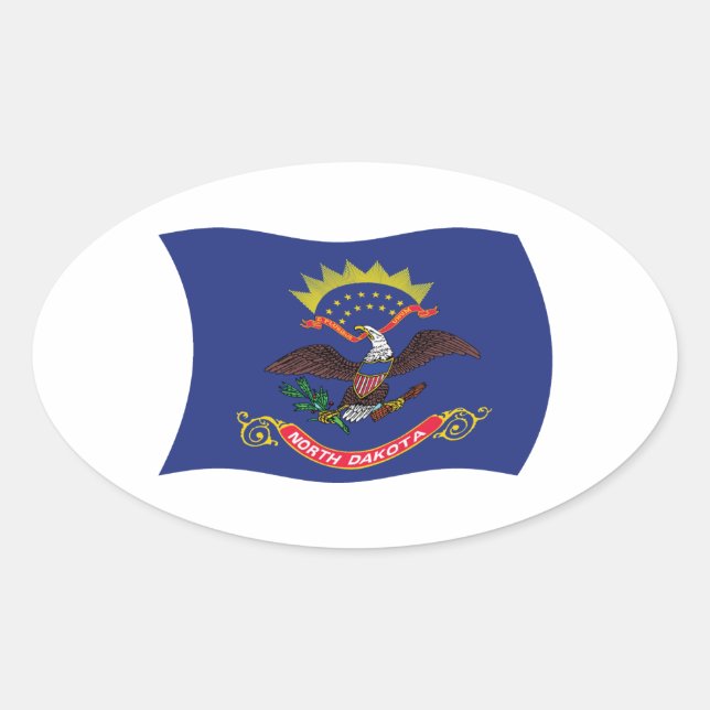 North Dakota Flag Sticker (Front)