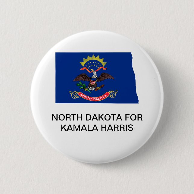 NORTH DAKOTA for Kamala Harris 2024 Button (Front)