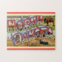 North Dakota Greetings 11x14 Postcard