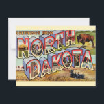 North Dakota Greetings Postcard<br><div class="desc">Bright colourful retro postcard greeting for North Dakota repurposed on a new postcard!</div>