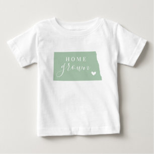 North Dakota Home Grown   Editable Colors State Baby T-Shirt