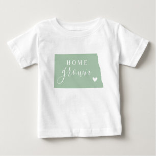 North Dakota Home Grown   Editable Colours State Baby T-Shirt