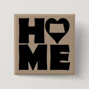 North Dakota Home Heart State Button Badge Pin