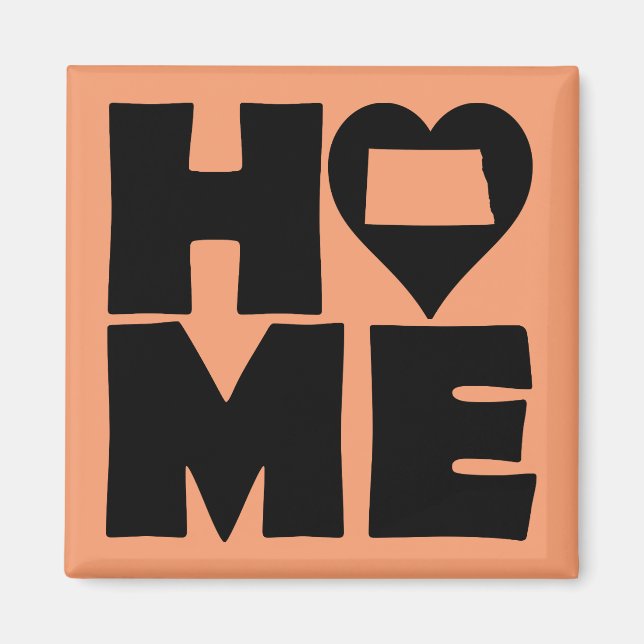 North Dakota Home Heart State Fridge Magnet (Front)