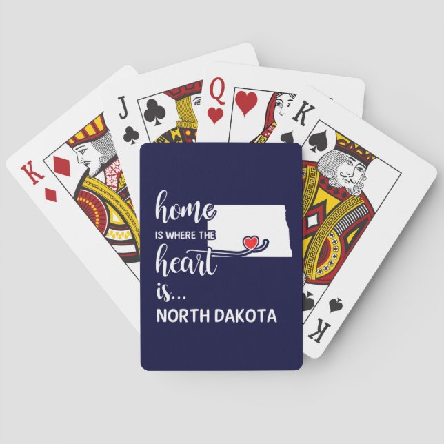 North Dakota home is where the heart is Playing Cards (Back)