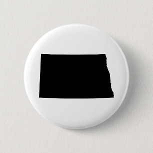 North Dakota in Black and White 6 Cm Round Badge
