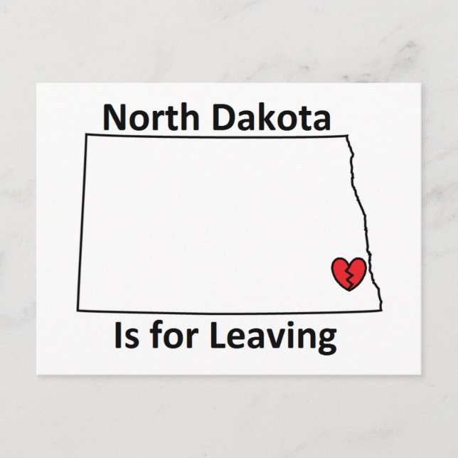 North Dakota Is for Leaving Postcard (Front)