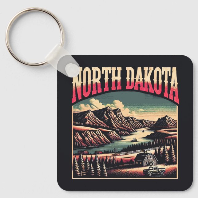North Dakota Key Ring (Front)