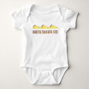 North Dakota Kid Kuchen Custard Cake Slice Food Baby Bodysuit