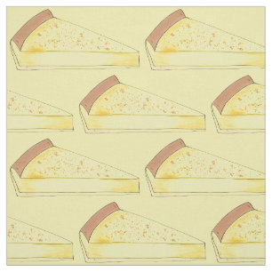 North Dakota Kuchen Custard Cake Slice ND Yellow Fabric