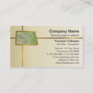 North Dakota Map Business Card
