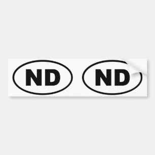 North Dakota ND oval Bumper Sticker