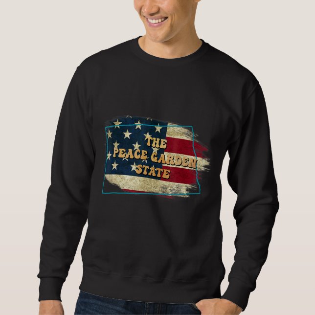 North Dakota Nd Us Flag Motto Sweatshirt (Front)