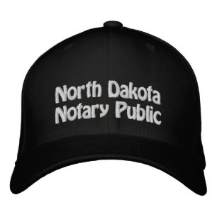 North Dakota Notary Embroidered Baseball Cap