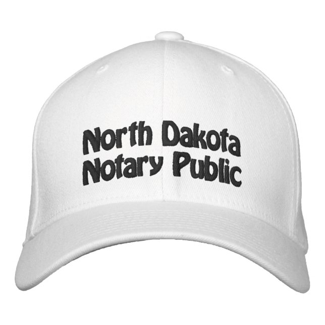 North Dakota Notary Embroidered Baseball Cap (Front)
