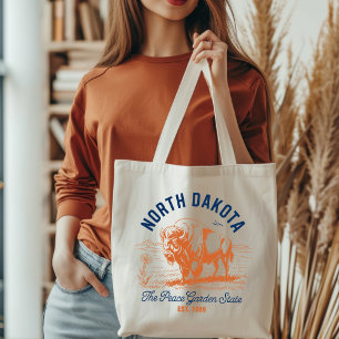 North Dakota Peace Garden State Bison Tote Bag