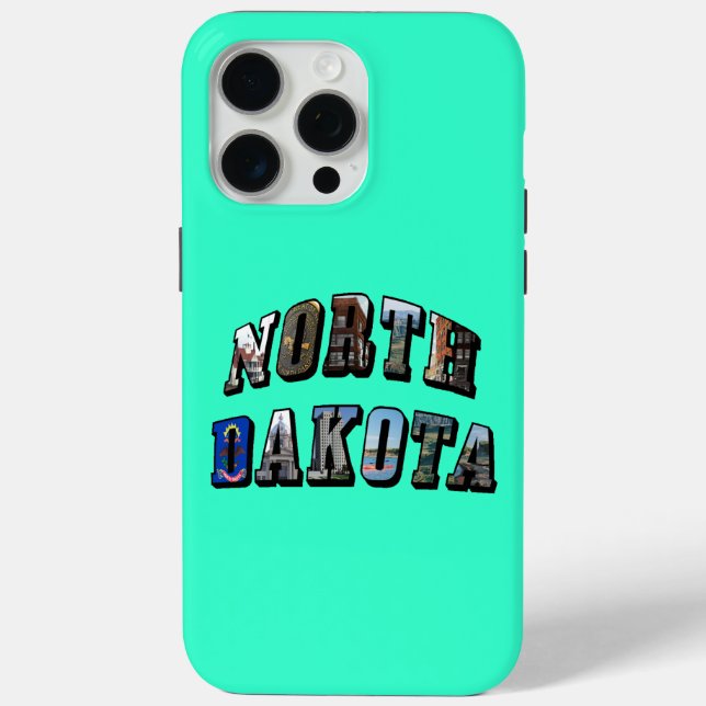 North Dakota Picture Text Case-Mate iPhone Case (Back)