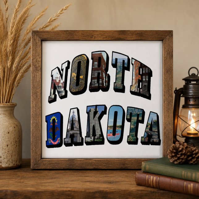 North Dakota Picture Text Ceramic Tile (North Dakota Picture Text Ceramic Tile)