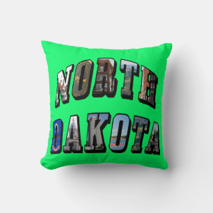 North Dakota Picture Text Cushion