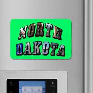 North Dakota Picture Text Magnet