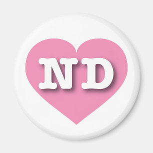 North Dakota Pink Heart - Big Love Magnet