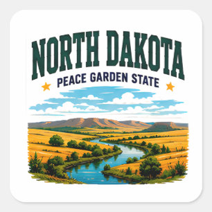 North Dakota Prairie Adventure Square Sticker