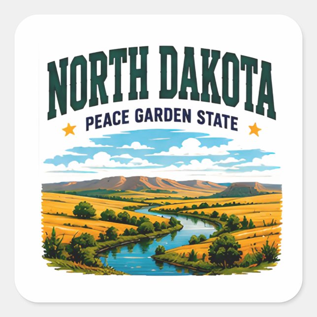 North Dakota Prairie Adventure Square Sticker (Front)