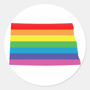 north dakota pride. classic round sticker
