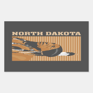 North Dakota Rectangular Sticker