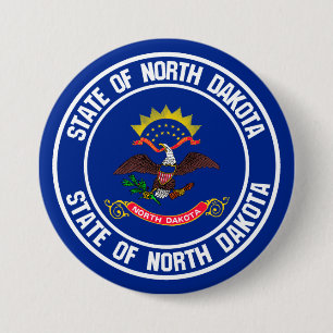North Dakota Round Emblem 7.5 Cm Round Badge