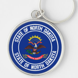 North Dakota Round Emblem Key Ring
