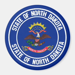 North Dakota Round Emblem Magnet