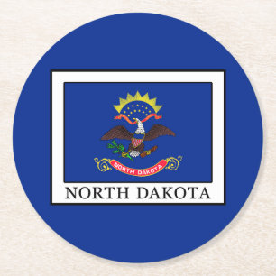 North Dakota Round Paper Coaster