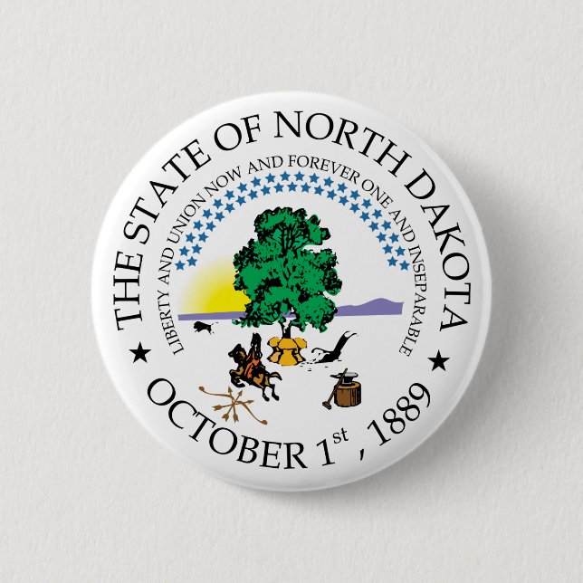 North Dakota sign 6 Cm Round Badge (Front)