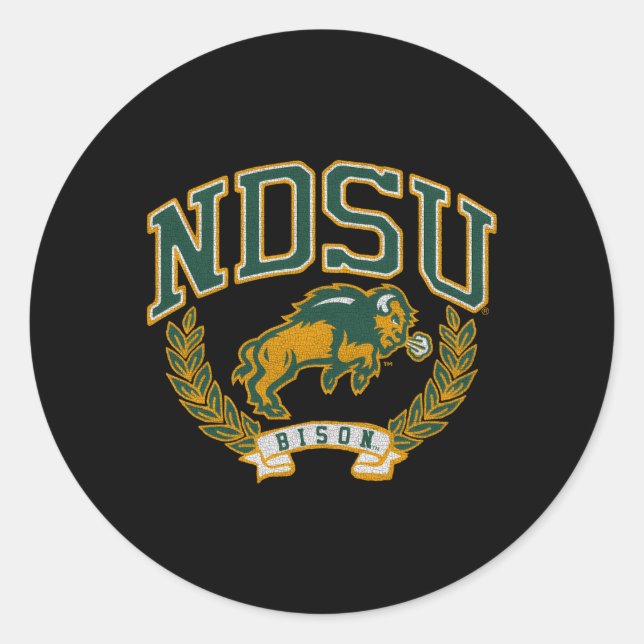 North Dakota State Bison Victory Classic Round Sticker (Front)
