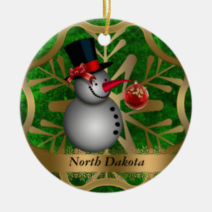 North Dakota State Christmas Ornament