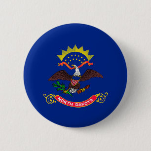 North Dakota State Flag Design 6 Cm Round Badge
