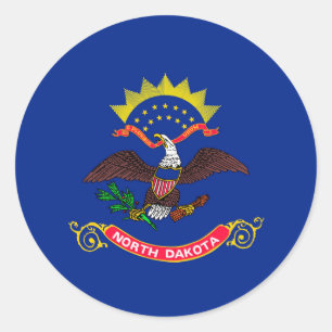 North Dakota State Flag Design Classic Round Sticker