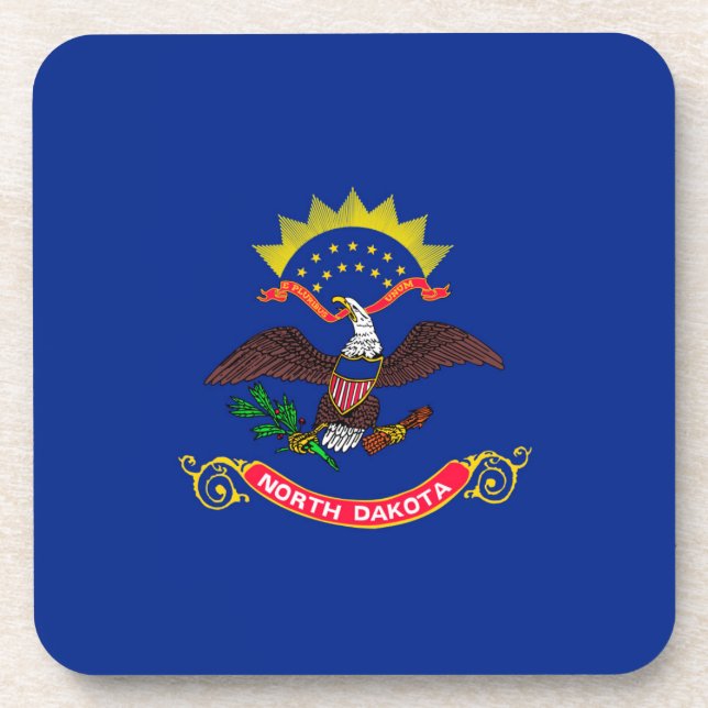 North Dakota State Flag Design Decor Coaster (Front)