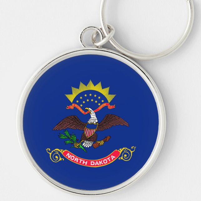 North Dakota State Flag Design Key Ring (Front)