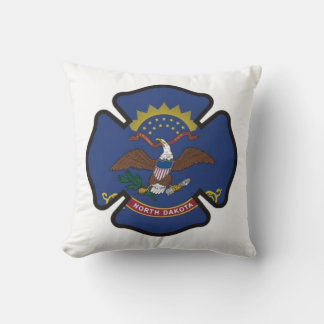 North Dakota State Flag Firefighter Cushion