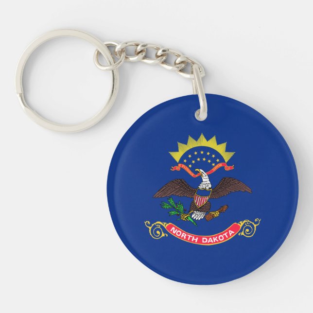 North Dakota State Flag Key Ring (Front)