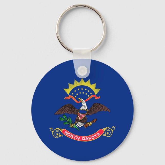 North Dakota State Flag Key Ring (Front)